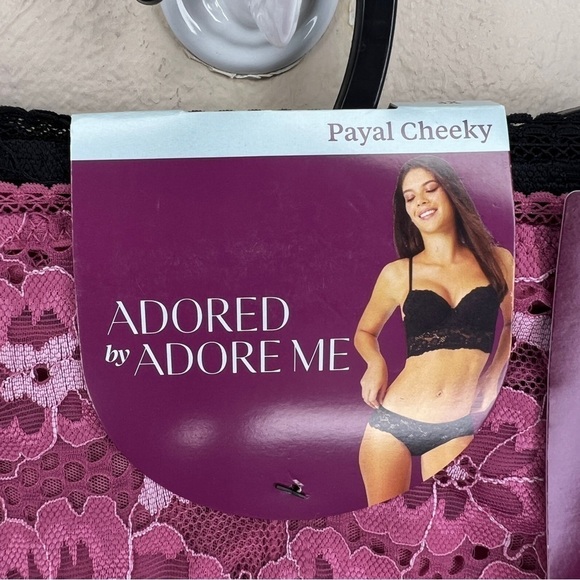 NEW 3X ADORE ME PINK BLACK SET OF 2 PAYAL CHEEKY  PLUS GOFT NWT LINGERIE - Picture 4 of 8